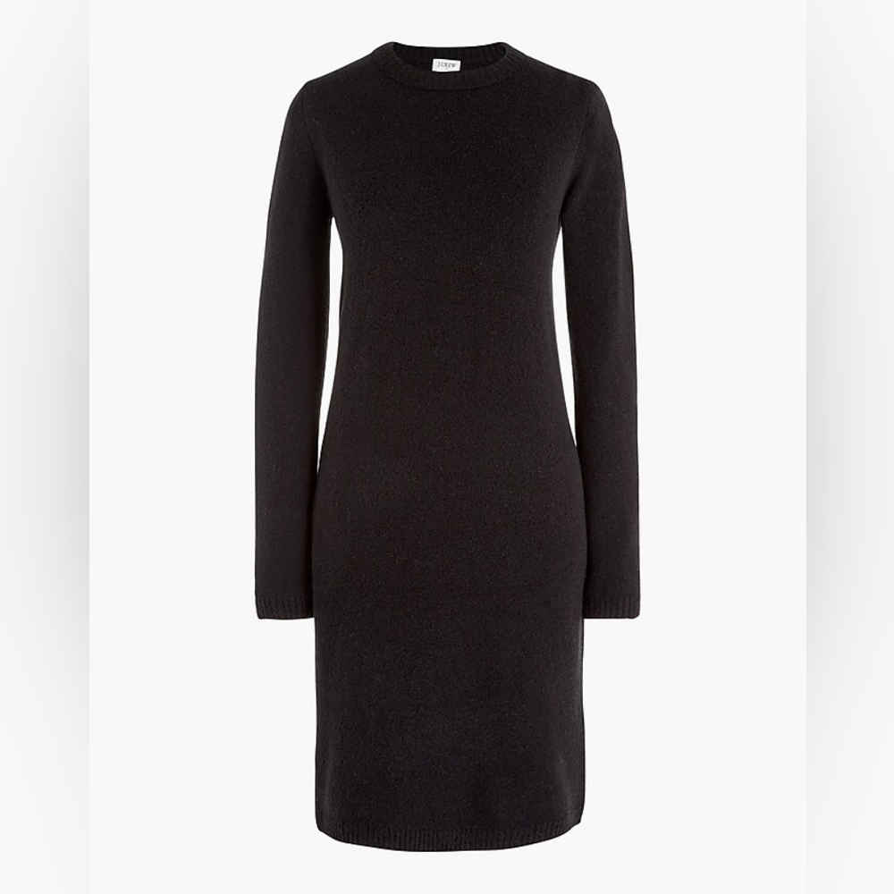 NWT J. Crew Black Long Sleeve Cozy Extra-Soft Yarn Sweater Dress / Size S